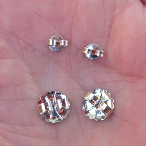 Rare & Retired David Yurman Origami Hoop Earrings - 18K/925 - DY Backs - Picture 7 of 8